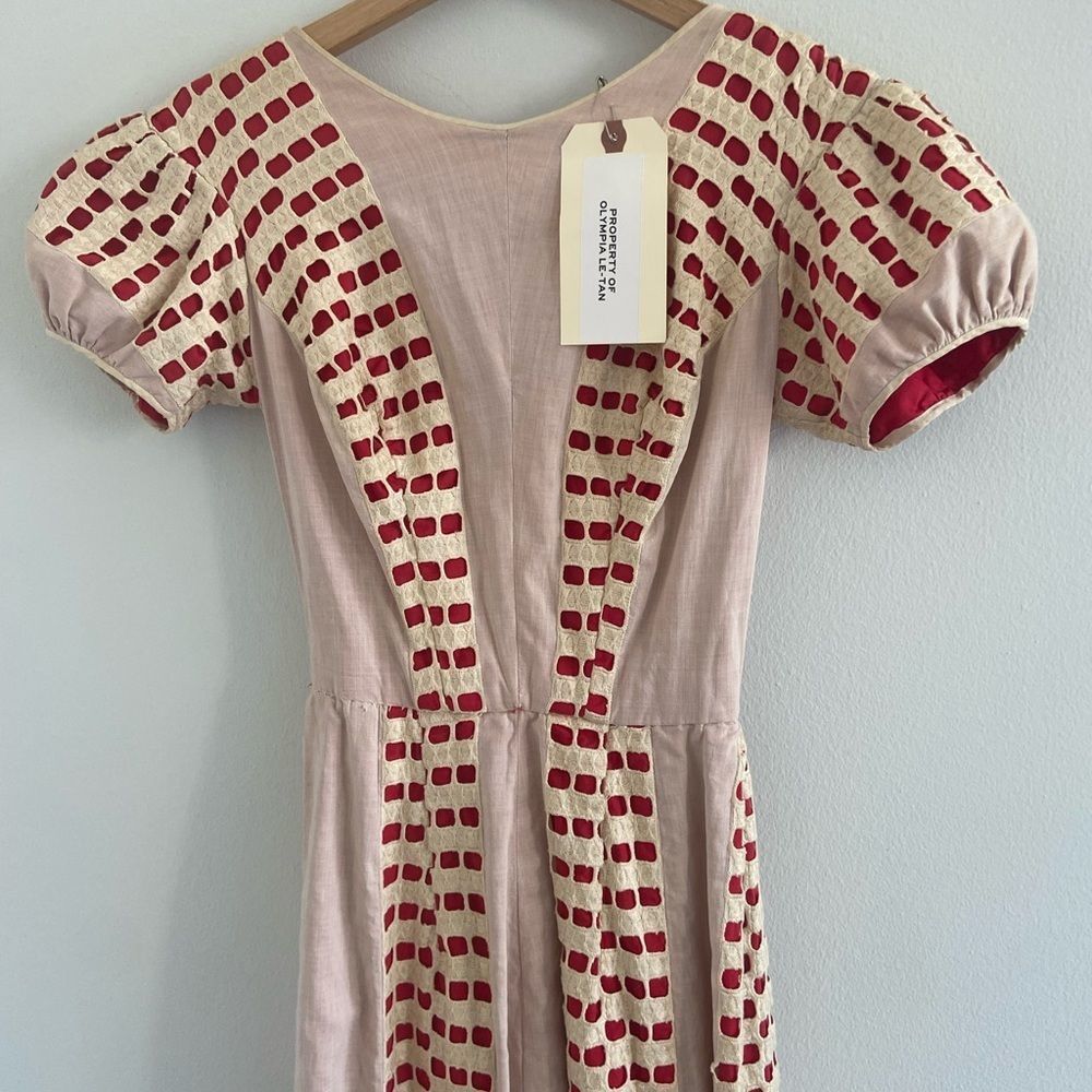 Rare Vintage Custom Olympia Le-Tan Eyelet Dress Marc Jacobs Collector Piece S - Picture 3 of 16